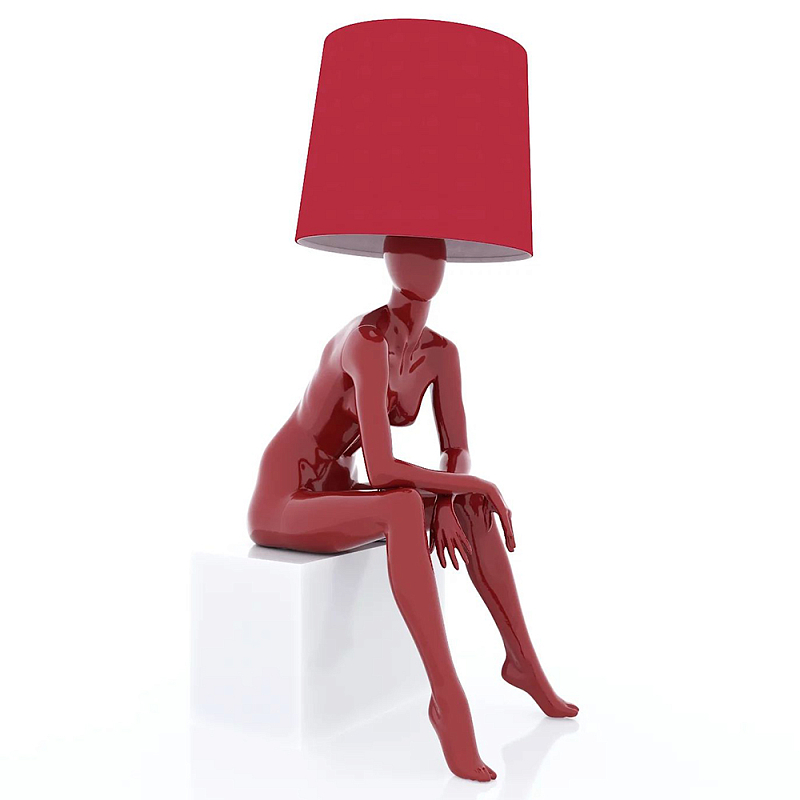 Лампа MANNEQUIN LAMP с абажуром девушка на кресле Глянцевый черный Черный матовый Глянцевый белый Белый матовый Серый Золотой Красный Шампань в Казани | Loft Concept 