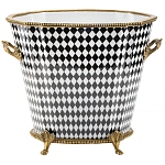 Фарфоровое кашпо Black and white square варинант исполнения - 1 | Loft Concept в Казани