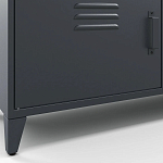 ТВ-тумба из металла и столешницей из массива дуба Metal Wood TV-Stand варинант исполнения - 7 | Loft Concept в Казани