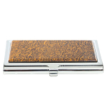 Визитница карманная металлическая с накладкой из натурального камня Яшма Stone Business Card Holders варинант исполнения - 1 | Loft Concept в Казани