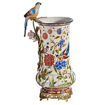 Ваза фарфоровая с птицей на бронзовой ветке и цветочной росписью Garden of Eden варинант исполнения - 5 | Loft Concept в Казани