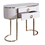 Консоль с белая овальная с мраморной столешницей Thoroughbass  варинант исполнения - 2 | Loft Concept в Казани