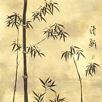 Обои ручная роспись Bamboo Quicksilver on Warm Gold gilded tea paper варинант исполнения - 2 | Loft Concept в Казани