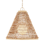 Подвесной светильник в форме колокола из деревянных бусин Wooden Beads варинант исполнения - 1 | Loft Concept в Казани