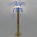Торшер Glass Decorated Palm Floor Lamp Blue Листья Пальмы  варинант исполнения - 2 | Loft Concept в Казани