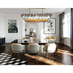 Люстра овальная с каскадом из разноцветных круглых подвесов Key Lustar варинант исполнения - 2 | Loft Concept в Казани