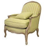 Кресло Ava Classical Armchair green striped flax варинант исполнения - 3 | Loft Concept в Казани
