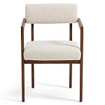 Кресло обеденное Alcove White Boucle из массива ореха варинант исполнения - 2 | Loft Concept в Казани