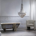 Люстра каплевидной формы украшенная белыми бусинами Wooden Beads White Chandelier варинант исполнения - 1 | Loft Concept в Казани