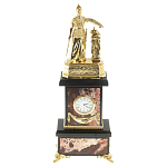 Часы настольные бронзовые из натурального камня Яшма Stone Clock варинант исполнения - 1 | Loft Concept в Казани