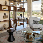 Черный приставной столик из массива AMORPHOUS варинант исполнения - 4 | Loft Concept в Казани