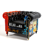 Кресло "Умный Умник" Rick and Morty graffiti chair натуральная кожа  варинант исполнения - 1 | Loft Concept в Казани