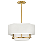 Потолочный светильник с двухслойным белым текстильным абажуром Hinkley варинант исполнения - 15 | Loft Concept в Казани