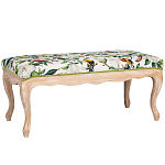 Банкетка из натурального бука золотистая с изображением птиц и цветов Blooming Birds варинант исполнения - 1 | Loft Concept в Казани