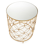 Приставной стол золотой с зеркальной столешницей Golden Symphony варинант исполнения - 1 | Loft Concept в Казани