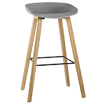 Барный стул на ножках из натурального дерева Boras Grey варинант исполнения - 1 | Loft Concept в Казани