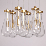 Люстра с 7-ю прозрачными плафонами из стекла в форме капли Lucid Rain  варинант исполнения - 4 | Loft Concept в Казани