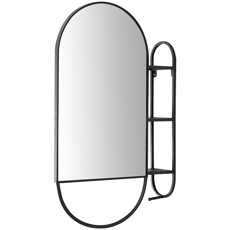 Овальное настенное зеркало с боковым креплением Cole Industrial Mood Mirror Черный Овальное настенное зеркало с боковым креплением Cole Industrial Mood Mirror Черный в Казани | Loft Concept