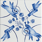 Плитка с узором 2 кота 2 пистолета варинант исполнения - 1 | Loft Concept в Казани