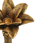 Подсвечник в форме пальмы с резными листьями и текстурным основанием Golden palm leaves варинант исполнения - 3 | Loft Concept в Казани