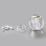 Настольная лампа с прозрачным шарообразным плафоном на цилиндрической подставке Crystal Globule варинант исполнения - 3 | Loft Concept в Казани