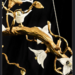 Люстра в виде золотой ветки с цветами и птичками Marvelous Garden варинант исполнения - 12 | Loft Concept в Казани