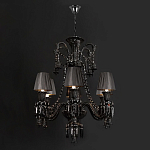 Люстра подвесная с плиссированными абажурами и множеством подвесок черного цвета Диаметр 62 см Lustre Reverie варинант исполнения - 2 | Loft Concept в Казани