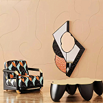 Дизайнерский журнальный стол округлой формы чёрный с золотой столешницей Fufem варинант исполнения - 1 | Loft Concept в Казани