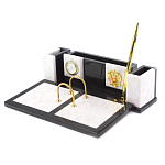 Настольный письменный набор из белого мрамора и змеевика Marble Accessory варинант исполнения - 2 | Loft Concept в Казани