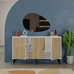 Комод с 3-мя дверцами и выдвижным ящиком цвета светлый дуб SPARK CONSOLE WHITE варинант исполнения - 2 | Loft Concept в Казани