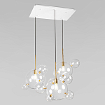 Люстра подвесная 3 лампы с прозрачными стеклянными шарами и золотыми деталями Giopato & Coombes варинант исполнения - 3 | Loft Concept в Казани