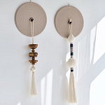 Аксессуар на стену диск из нитей Wall Decor White Thread Disc  варинант исполнения - 1 | Loft Concept в Казани