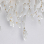 Бра золотого цвета с ветвями и белыми овальными стеклянными подвесками Droplet Chandelier варинант исполнения - 5 | Loft Concept в Казани