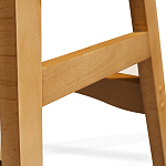 Барный стул со спинкой и подлокотниками на 4-х деревянных ножках Кремовый Велюр Ava Charm варинант исполнения - 7 | Loft Concept в Казани