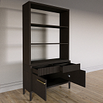 Стеллаж Primo с ящиками Темный орех варинант исполнения - 7 | Loft Concept в Казани