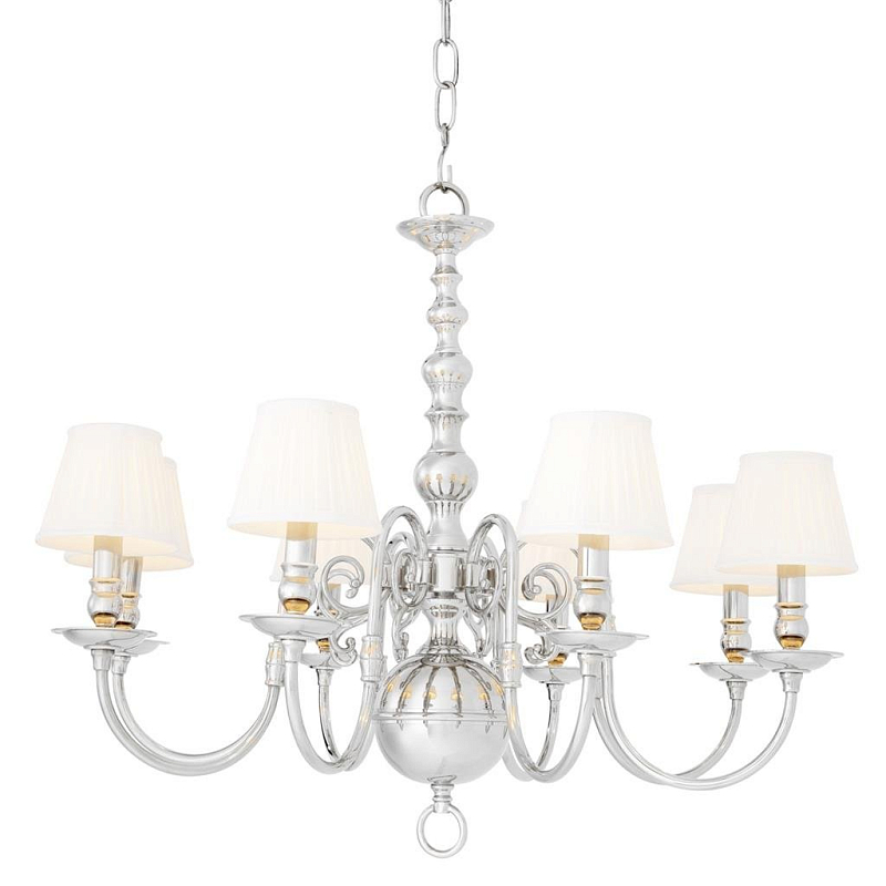 Люстра Eichholtz Chandelier Bourbon Nickel Никель Белый Черный в Казани | Loft Concept 