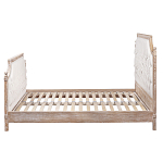 Кровать двуспальная светло-бежевая с основанием из массива дуба с мягким изголовьем Flax Beds варинант исполнения - 2 | Loft Concept в Казани