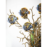 Ваза зеленая с бронзовыми ветвями и фарфоровыми рыбками Eden Garden варинант исполнения - 2 | Loft Concept в Казани