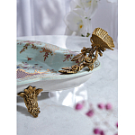 Блюдо овальное из голубого фарфора с ручками в виде бабочек и цветочным рисунком Blue Garden варинант исполнения - 5 | Loft Concept в Казани