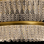 Люстра двухъярусная с золотого цвета и прозрачными подвесками Pettico варинант исполнения - 5 | Loft Concept в Казани