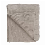 Плед из хлопка рельефной вязки бежево-серого цвета Waffle Comfort варинант исполнения - 1 | Loft Concept в Казани