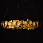 Люстра круглая из многослойных золотых дисков Metal Disc Chandelier варинант исполнения - 6 | Loft Concept в Казани
