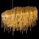 Люстра подвесная с металлическими цепочками и изогнутыми металлическими дугами 72 см Atlantis Chain варинант исполнения - 19 | Loft Concept в Казани