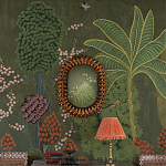 Обои ручная роспись Malwa Original colourway on Olive tobacco варинант исполнения - 1 | Loft Concept в Казани