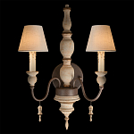 Бра с двумя конусовидными белыми тканевыми абажурами Terrain варинант исполнения - 2 | Loft Concept в Казани