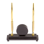 Часы настольные с двумя ручками из натурального камня Stone Clock варинант исполнения - 7 | Loft Concept в Казани