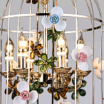 Люстра в виде клетки с цветами Flower Cell варинант исполнения - 2 | Loft Concept в Казани