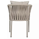 Стул серо-бежевый с декоративным плетением на спинке и подлокотниках Chair Weave варинант исполнения - 4 | Loft Concept в Казани