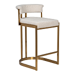 Стул барный букле бежевый с каркасом цвета матовое золото Tactility варинант исполнения - 2 | Loft Concept в Казани