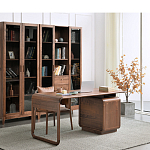 Стол рабочий округлой формы с 3-мя ящиками  Working Moonnut Table варинант исполнения - 3 | Loft Concept в Казани